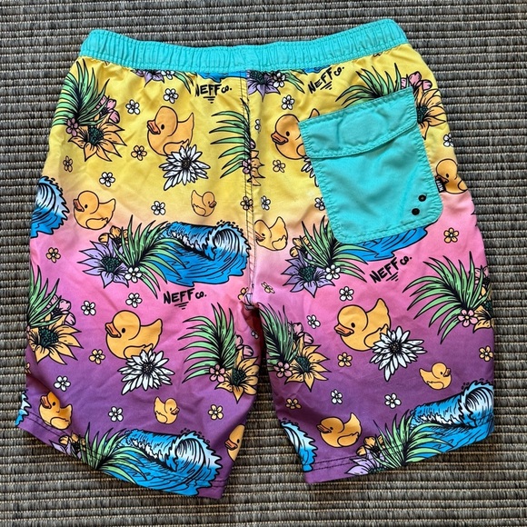 Neff  Tropical Rubber Ducky Print Board Shorts - Picture 2 of 4